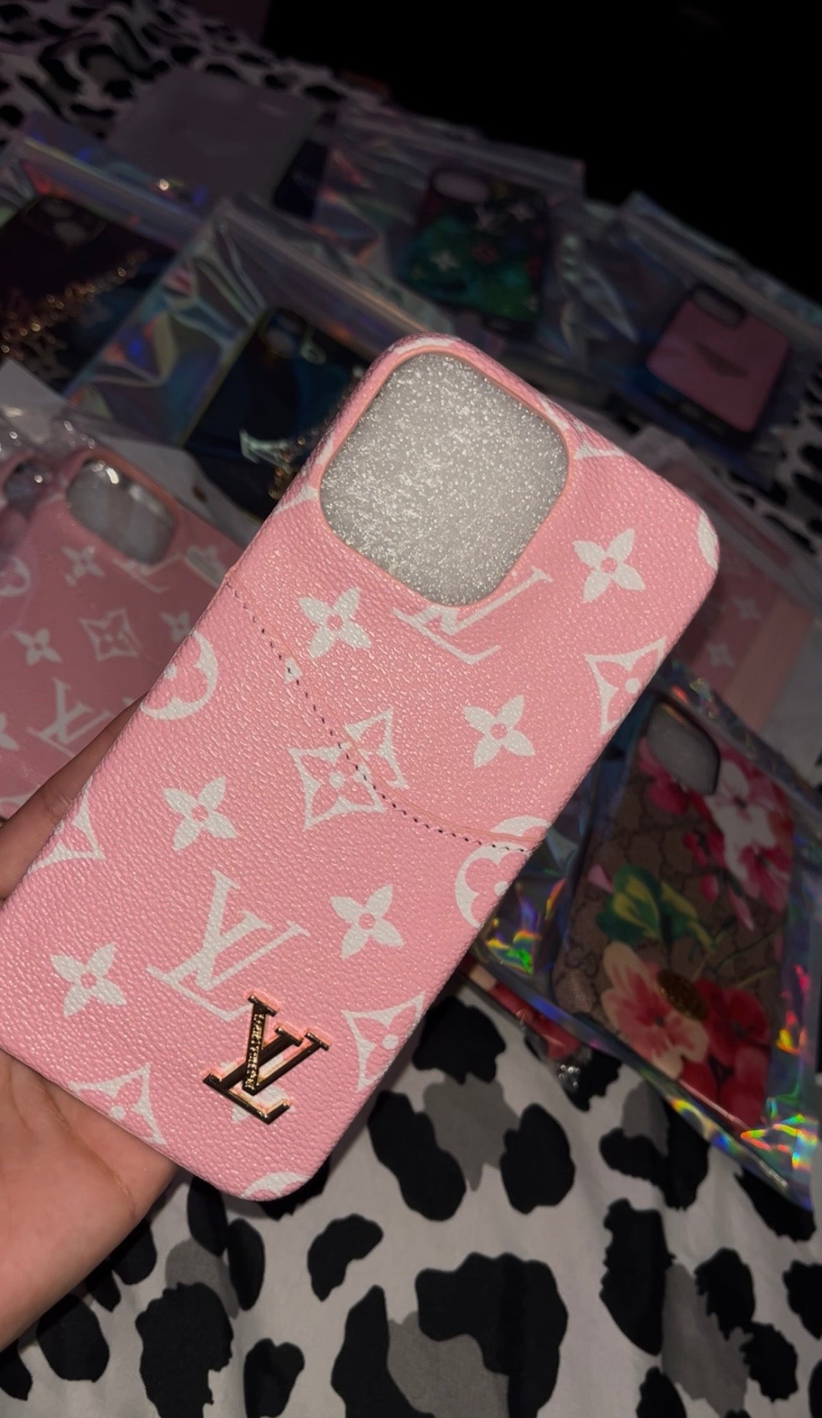 Pink LV iPhone case
